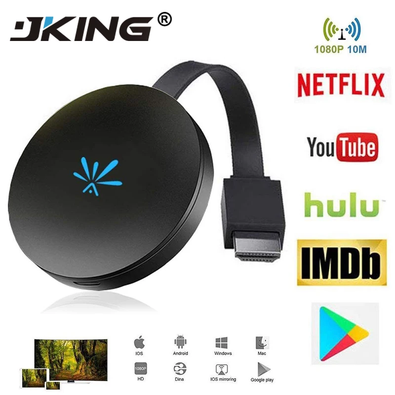 JKING G6 Plus ТВ палка 2 4 ГГц видео WiFi дисплей донгл HD Цифровой HDMI медиа стример