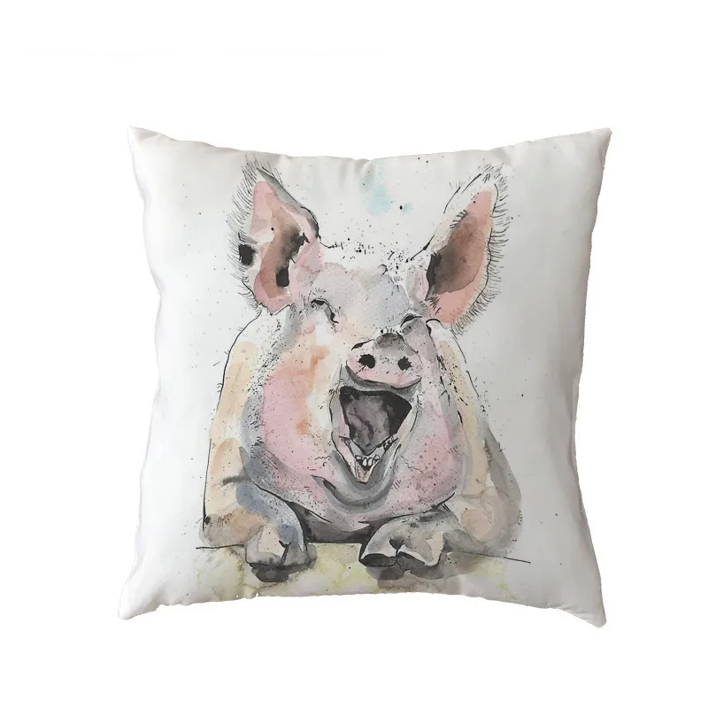 Животное Акварельный узор наволочка полиэстер персиковая кожа Личность Простой