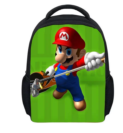 mario 10 13 дюймов мультфильм Марио Соник дети рюкзак в детский сад школьная сумка детская печать рюкзаки для девочек и мальчиков Mochila - Цвет: mario 10
