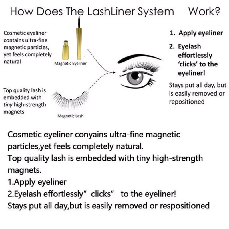 Магнитная гелевая подводка для глаз водостойкая быстросохнущая Стойкая черного
