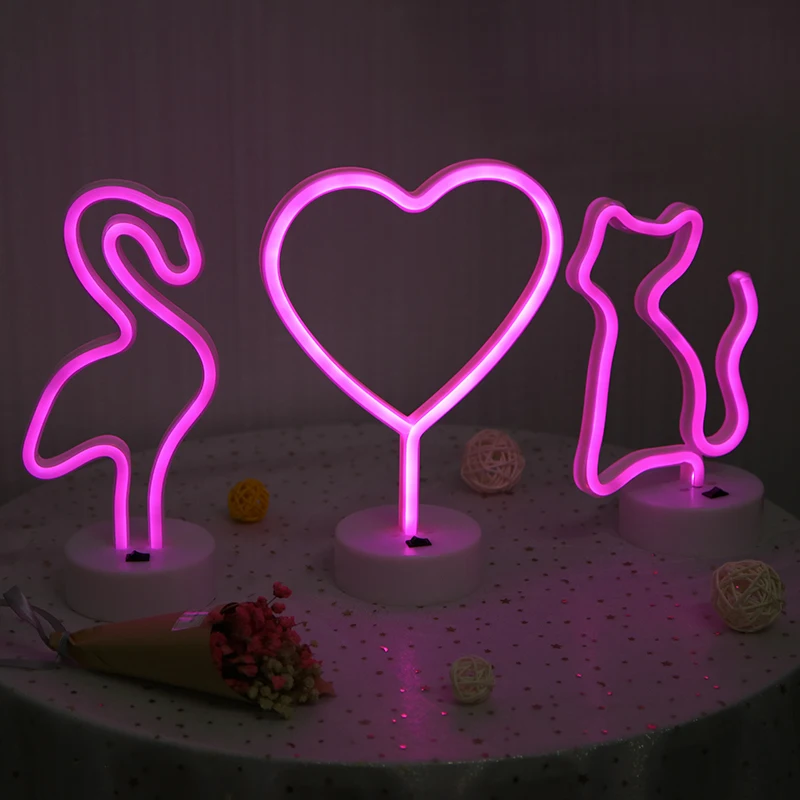 

High Quality Mordern neon light various ramadan Decoration night lights USB and battery all in one Table Lights for home bedroom