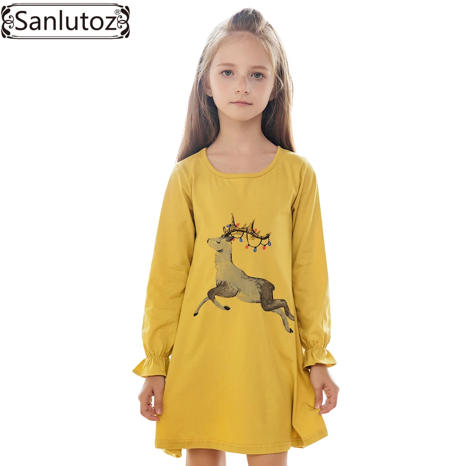 

Зимнее платье для девочек с героями мультфильмов sanluтоз, одежда для девочек, рождественские костюмы, детское платье 2017, Брендовое праздвече...
