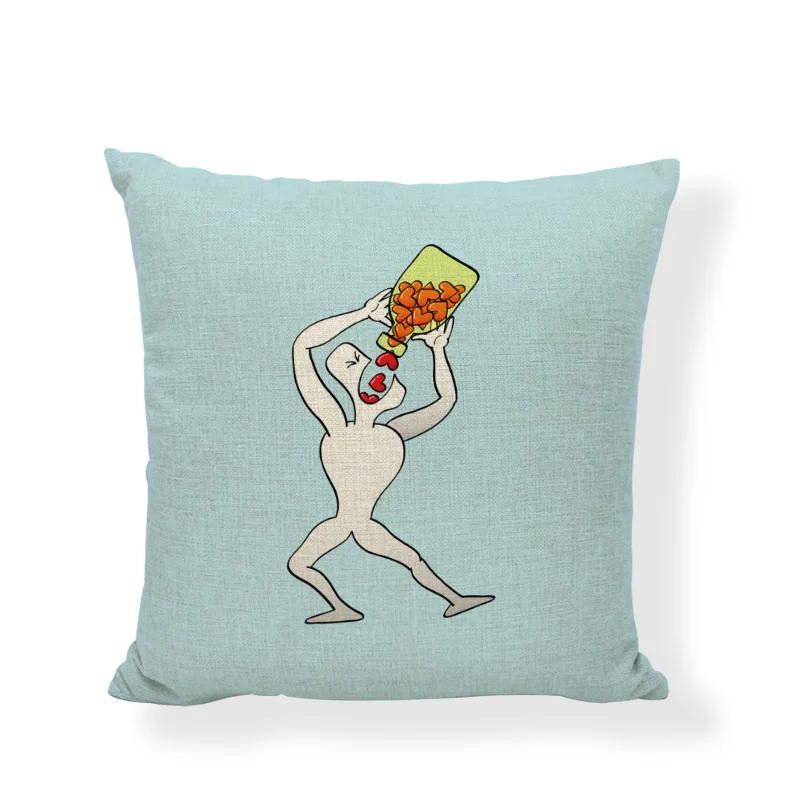 Creative Happy Valentine's Day Throw Pillow Cases Sweet Love Square Cushion Covers Romantic Valentine Gifts Printed Home Decor | Дом и сад