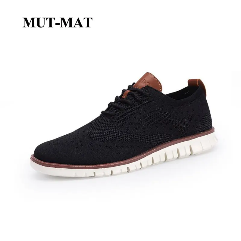 2019 New Bullock Men's Sneakers Ultra-Light Lace-Up Hollow Breathable Casual Shoes Knitted Mesh Large Size 38-46 Man Footwear | Обувь