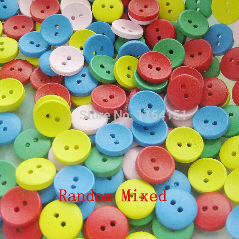 50/100 шт. деревянные пуговицы 15 мм