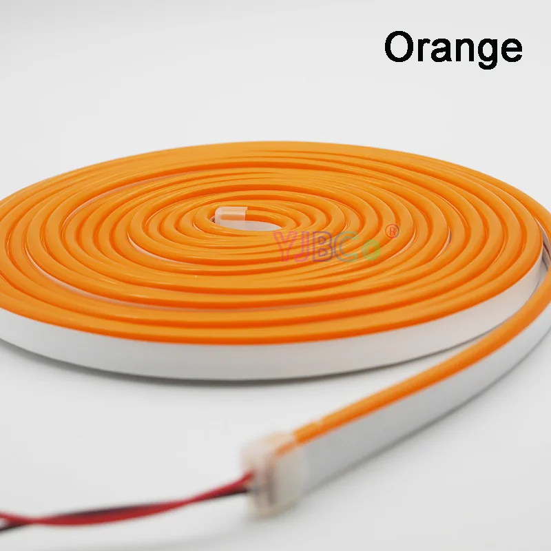 Orange 5 м DC12V гибкая светодиодная лента неоновая лента SMD 2835 мягкий веревочный светильник 120 светодиодов/м Кремниевая резиновая трубка Открытый водонепроницаемый светильник - Испускаемый цвет: Orange