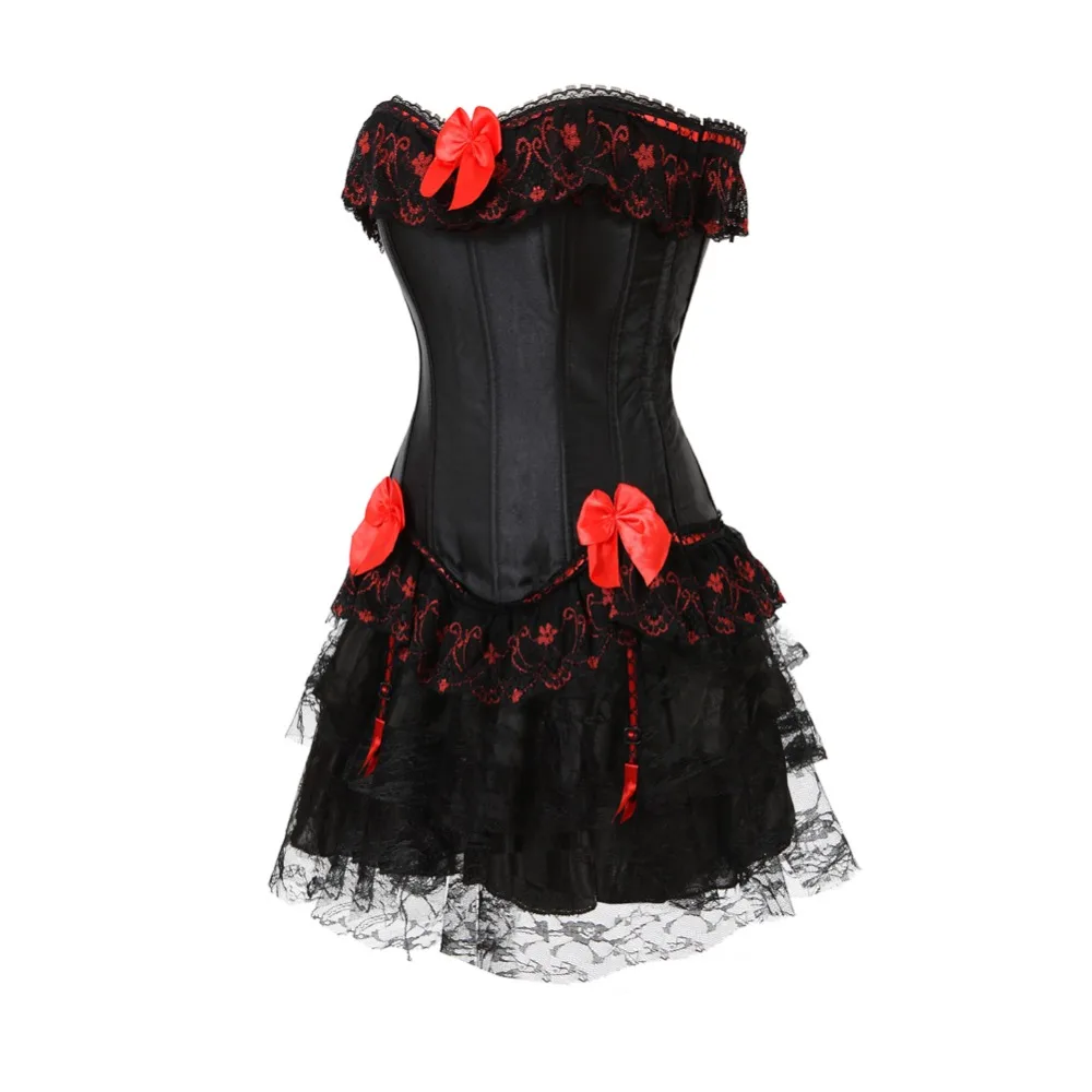 Элегантный черный корсет платье для Для женщин сексуальная завязка в виде банта