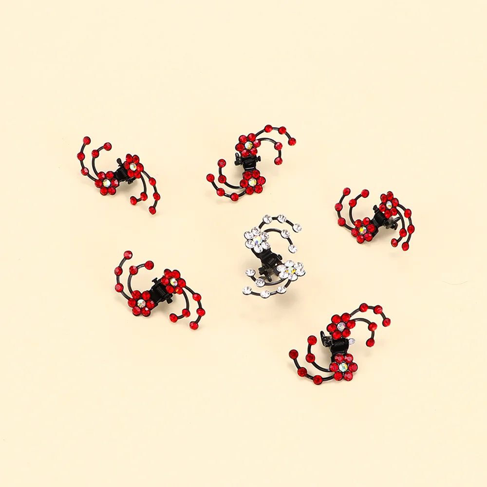 6PCS/1 pack Wedding Bridal Hair Claws Kids Girls Mini Headwear Rhinestone Snowflake Clips Flower Hairpins Accessories | Красота и