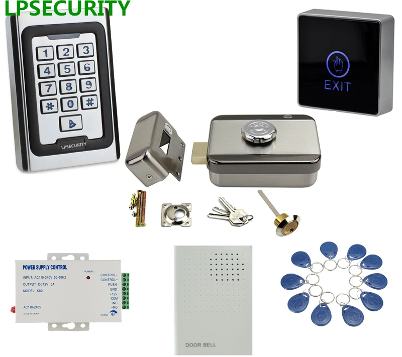 LPSECURITY металлический корпус клавиатуры RFID система контроля доступа комплект