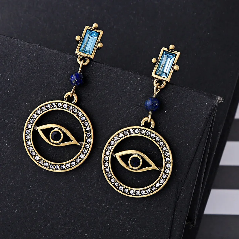 LUNA CHIAO модные украшения Винтаж античный Металл себе серьги сглаза Висячие для