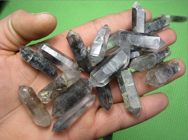 32 натуральный черный призрак кристалл кости двойной конец образцов|crystal angle|crystal