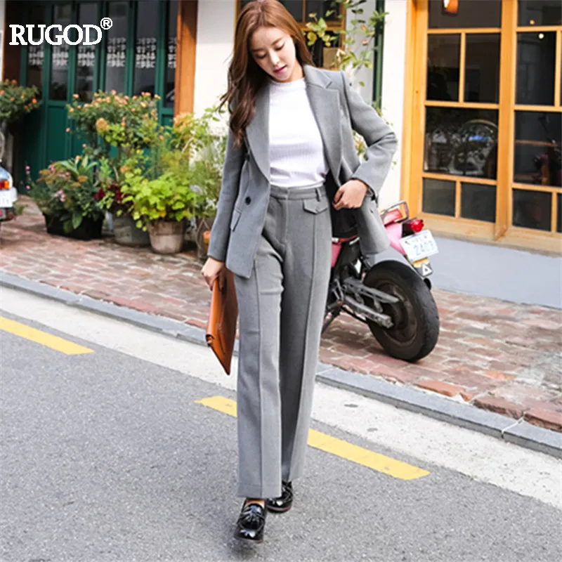 Женский костюм Rugod офисный деловой из хлопка и штанов 2018|pant suits|pant suit setformal suits for women