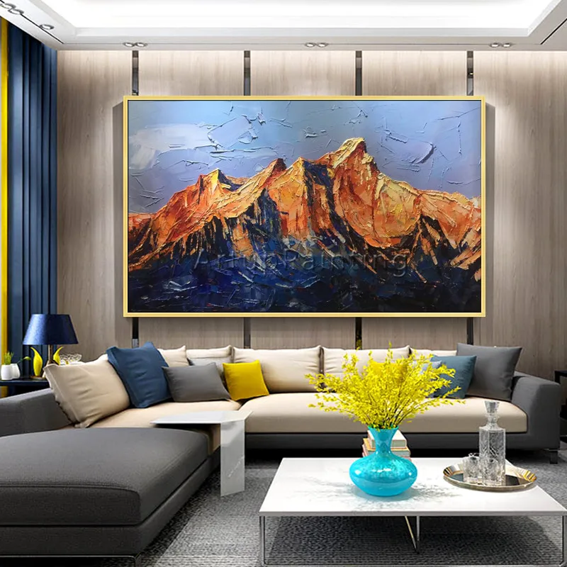 Холст акриловая живопись абстрактная Гора Куадрос декоративная палитра нож