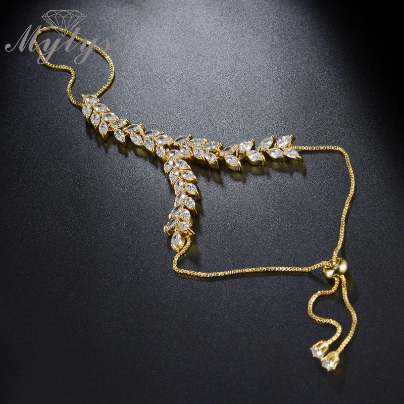 Mytys GP высококачественный циркониевый зубчатый браслет с дизайном листьев