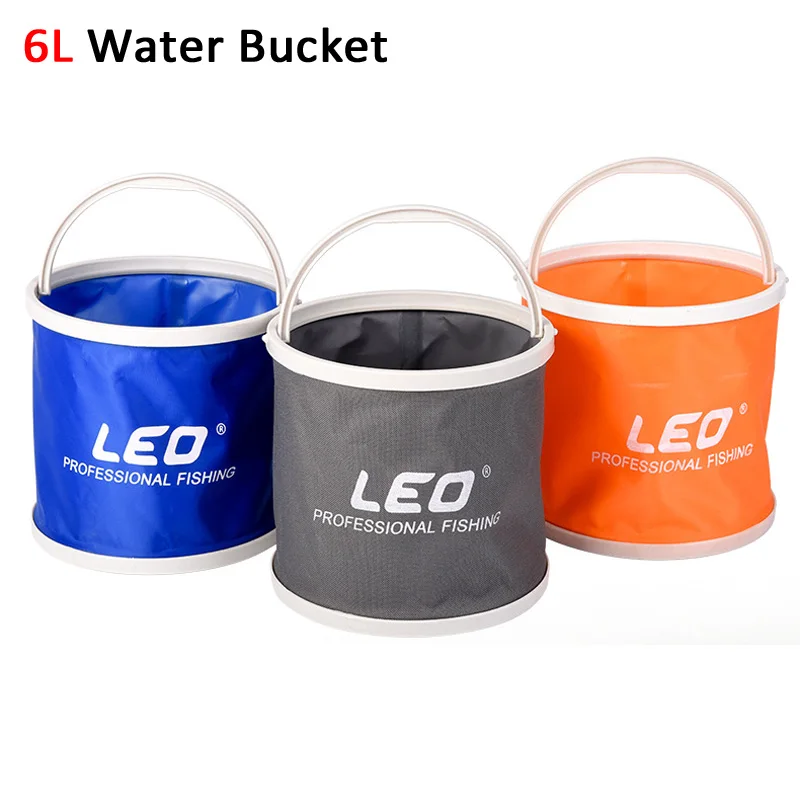 1 Piece 6L Canvas Water Bucket Outdoor Camping Hiking Portable Folding Fishing Tackle 20cm x 19cm | Спорт и развлечения