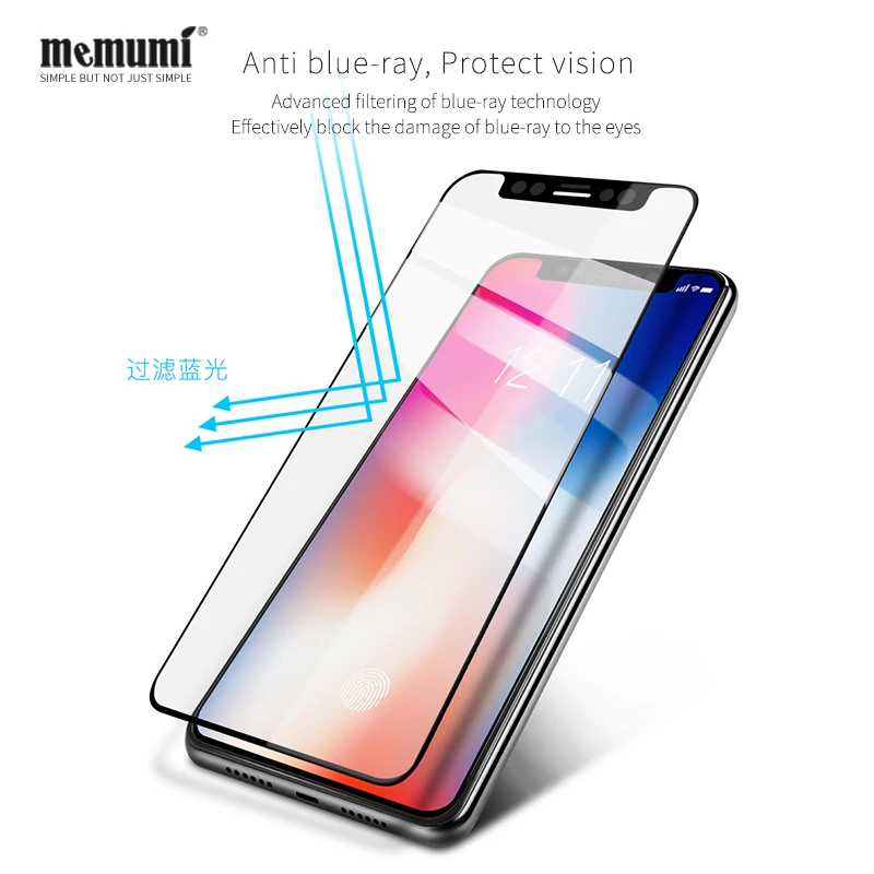 Защитное стекло memumi закаленное для iPhone X 4D|tempered glass|tempered glass filmglass film |