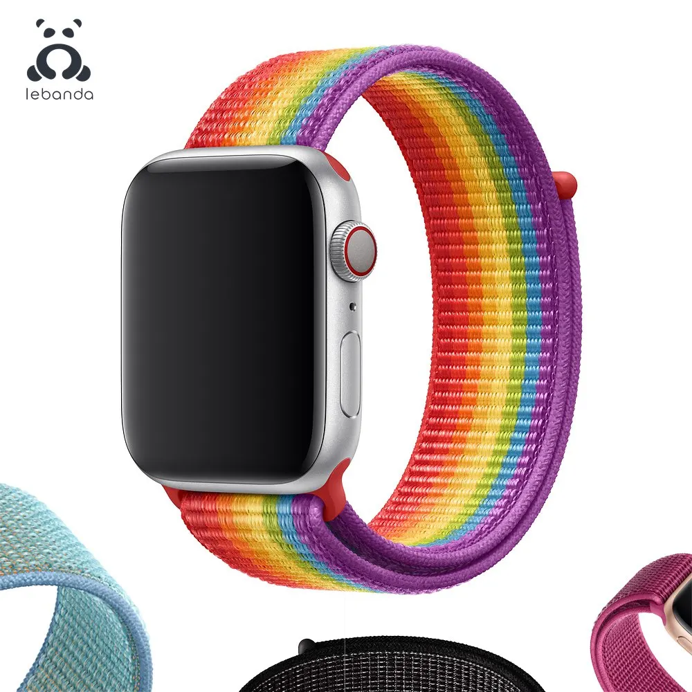 Lebanda Sport loop для apple watch 5, 4, 3, 2, 1, ремешок для iwatch 38, 40, 42, 44 мм, тканый нейлоновый ремешок, Аляска, синий