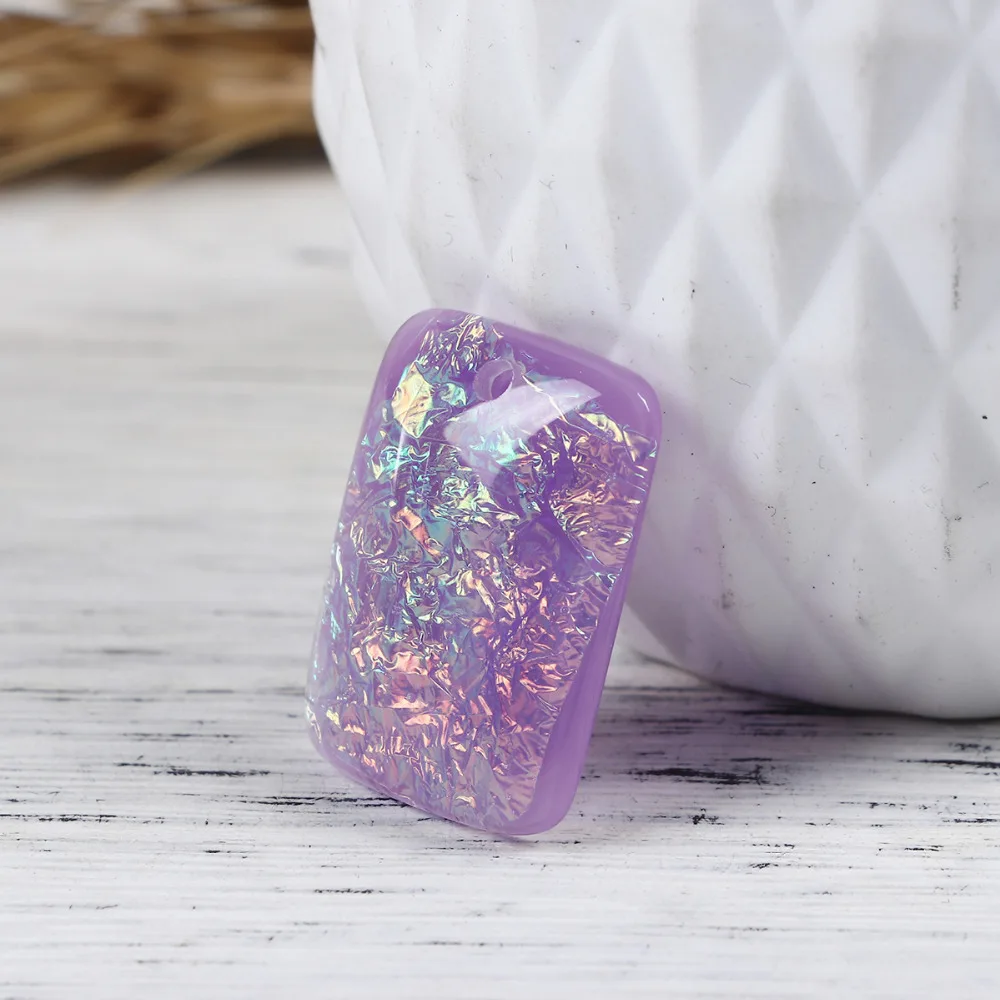 DoreenBeads полимерные АБ радужные цвета Aurora Borealis Подвески прямоугольные сердце