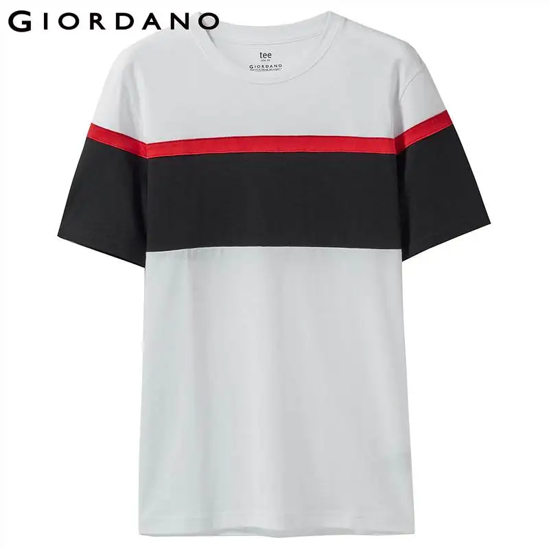 Giordano мужская футболка с короткими рукавами из натурального хлопка выполнена в