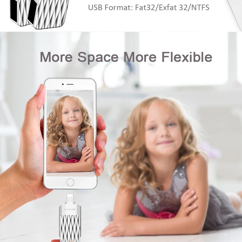 Sunstrsi USB флешка для iPhone/iPad/Android OTG флешки 64/32 ГБ USB 2,0 OTG мини-Micro USB Flash 2,0 Высокое Скорость интерфейсом USB
