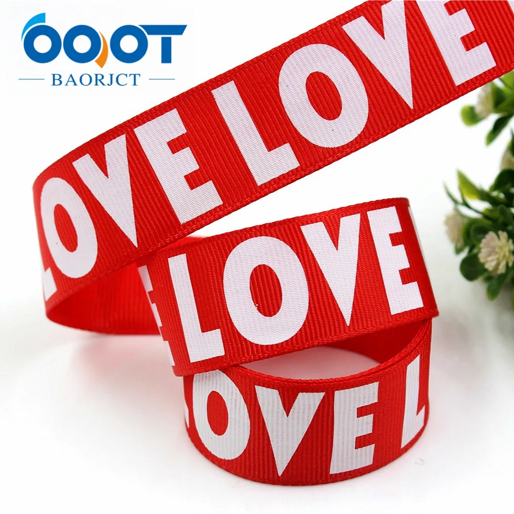 OOOT BAORJCT 1801058 25 мм 10 ярдов английская лента love Термотрансферная печатная корсажная