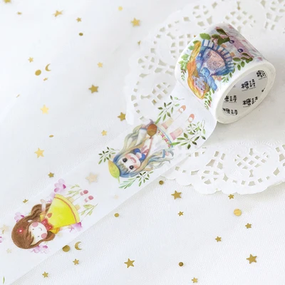 M0076 XiaoKeAi 3.5cm 1 шт. DIY японский бумажный скотч с черным кружевом для девочек декоративные клейкие ленты маскирующая Лента наклейки Размер 7 м - Цвет: M0076 XiaoKeAi 3.5cm