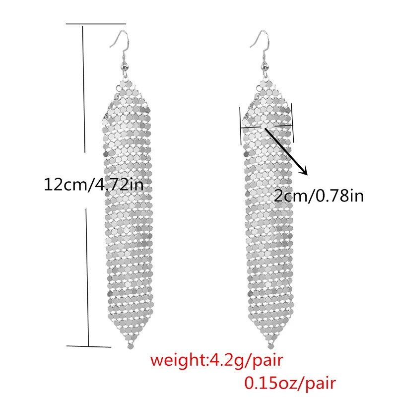 New Fashion Charm Sequin Drop Earrings Sexy Women Tassel Two-tone Sequins Wrap Ethnic Vintage Earring Female Jewelry Bijoux Gift | Украшения