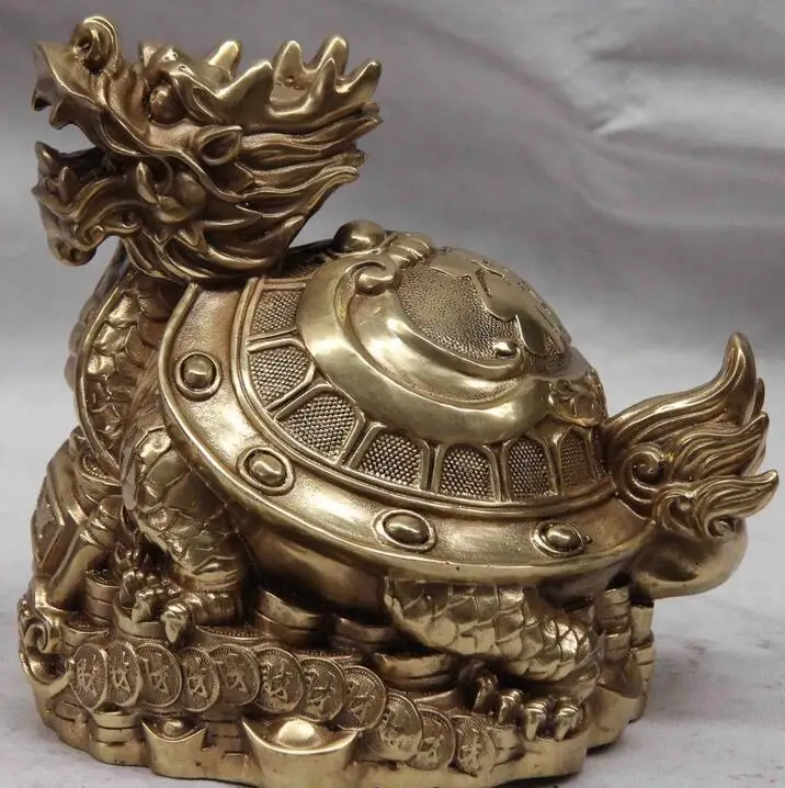 Китай (материк) Медь латунь богатство деньги благословение Дракон Черепаха жена