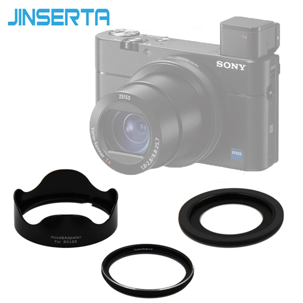 JINSERTA 46 мм УФ-фильтр+ бленда+ переходное кольцо для sony RX100 M1 M2 M3 M4 M5 камера sony RX100 серия Аксессуары для камеры