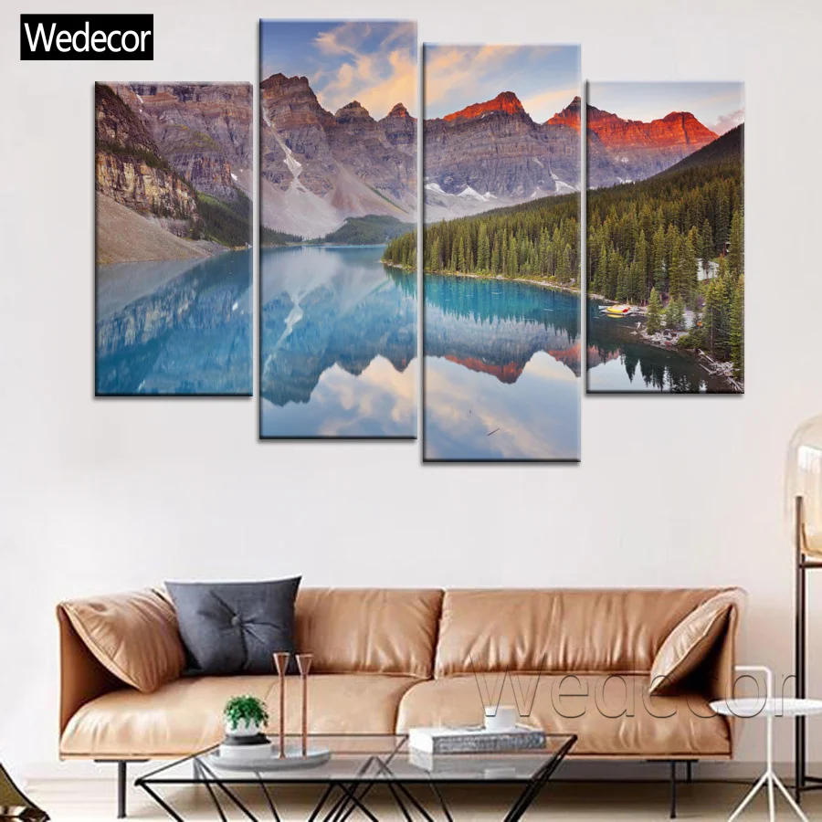 5 шт. HD Clear Lake Banff национальный парк принты 4 плаката настенная живопись 3 холста для