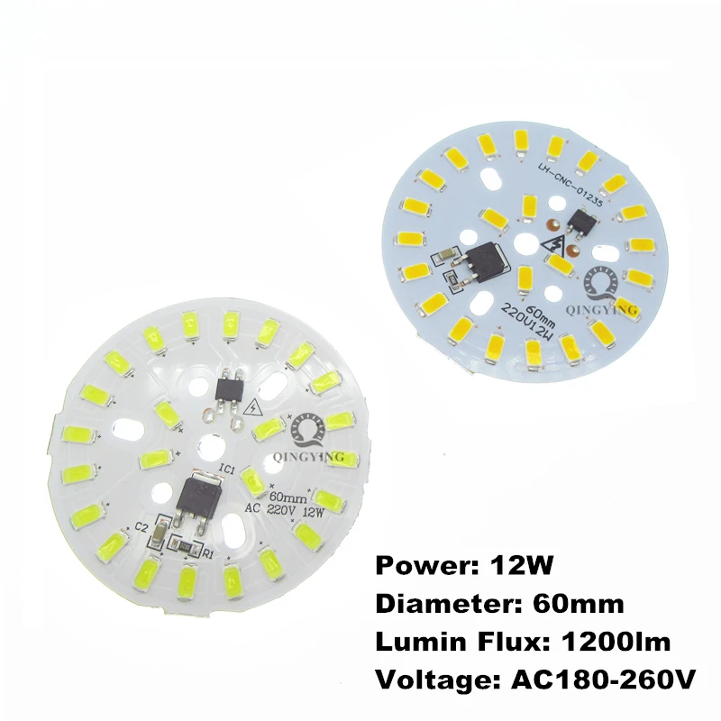 10 шт. ac 220 В светодиодный pcb SMD5730 3 Вт 5 Вт 7 Вт 10 Вт 12 Вт 15 Вт 18 Вт 24 Вт интегрированный ic драйвер белый/теплый белый светодиодный светильник
