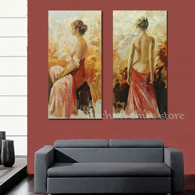 

Hand Painted Modern Woman Oil Painting On Canvas Sexy Half naked Art Picture Wall Art For Living Room Home Decoration Pictures
