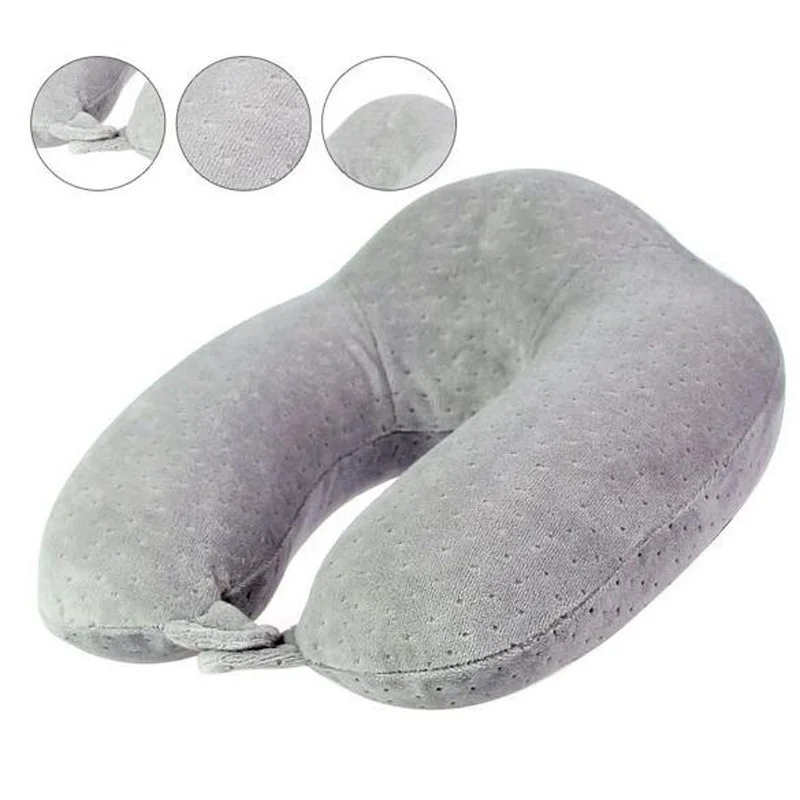 Вельветовая подушка для здоровья Ushape путешествий удобная с эффектом памяти шеи