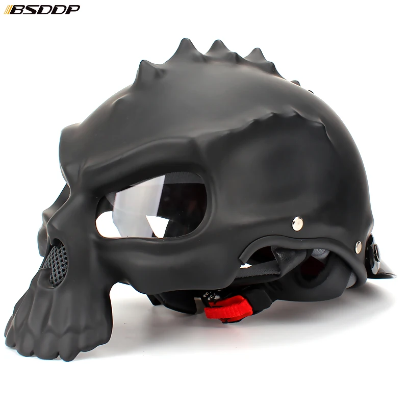 

New personality fashion Double Use Helmet Skull Motorcycle Helmet Half Face Helmets Capacetes Casco Retro Casque for KTM Harley