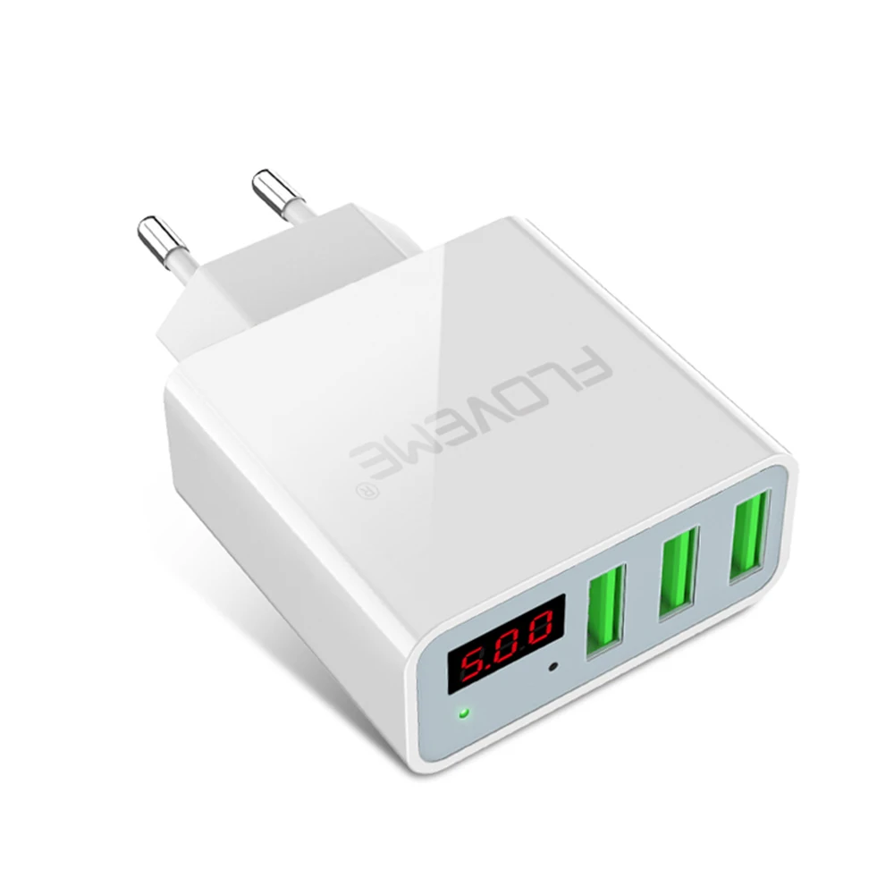 Зарядное устройство FLOVEME с 3 USB портами и светодиодным дисплеем|Зарядные