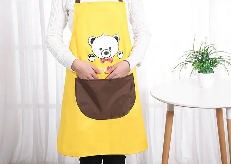 

1PC Adult Parental Restaurant Cooking Cartoon Fashionable Cotton Sleeveless Apron Cute Painting Multi-purpose Apron OK 0851
