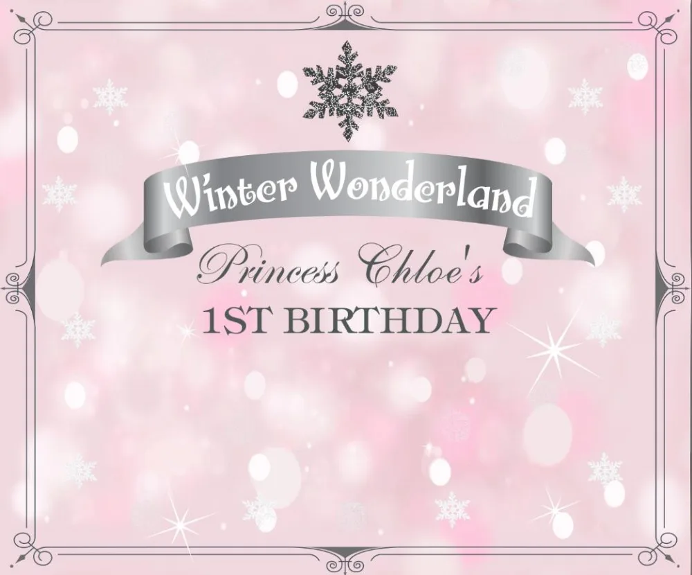 

custom winter onederland wonderland snowflakes sparkly backdrops High quality Computer print party backgrounds