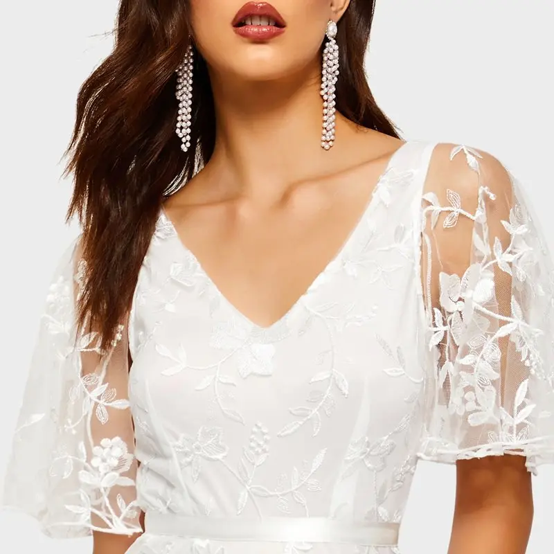 Женские макси платья Повседневные Элегантные белые Горячие весенние свободные