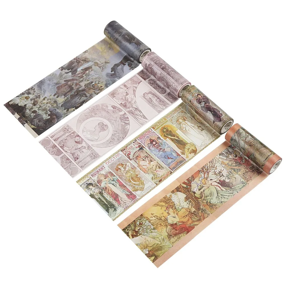 Винтажный Mucha Epic poetry Васи декоративная лента Сделай Сам Скрапбукинг наклейка