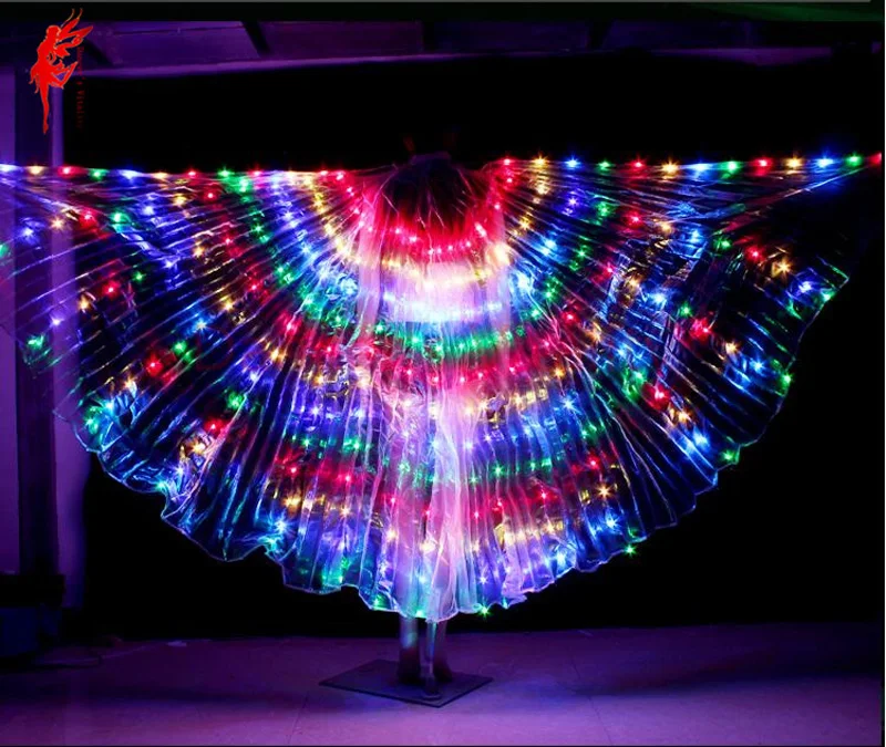 Женские открытые крылья для танца живота со светодиодной подсветкой на 360