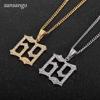 men hip hop ice out bling 69 letters rapper pendant necklaces pave setting aaa rhinestone fashion 69 necklace jewelry gift