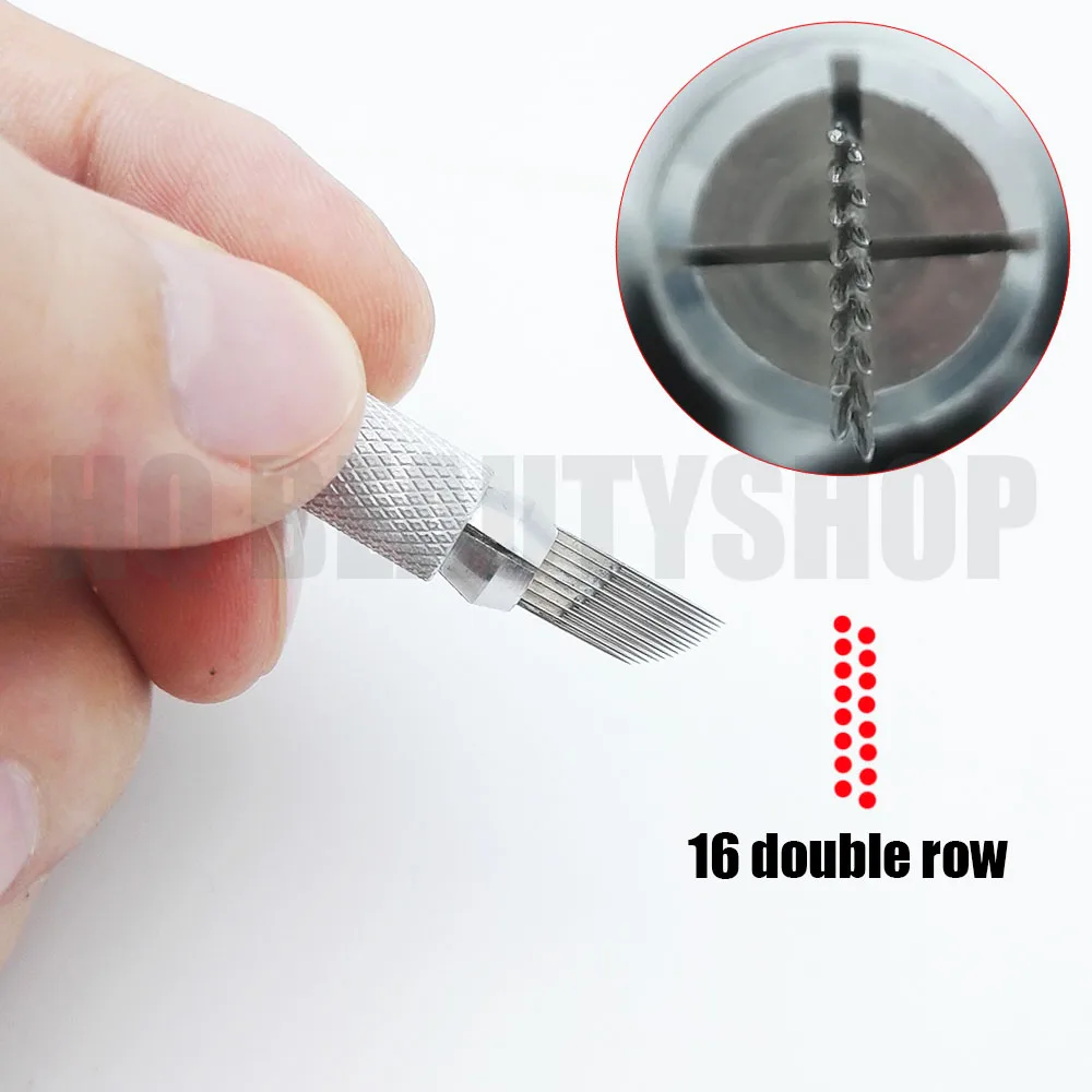 10 шт. 16 двухрядных игл для татуажа бровей|needle microblading|permanent makeupmicroblading needles |