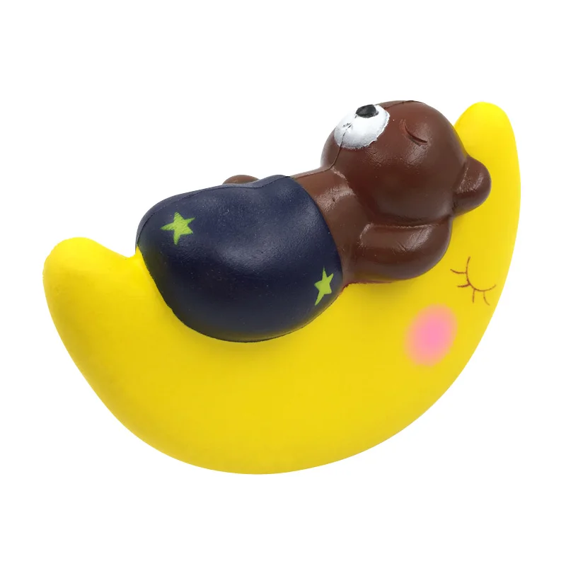 Новый Kawaii Jumbo мультфильм милый медведь на Луне Сжимаемый медленно поднимающийся