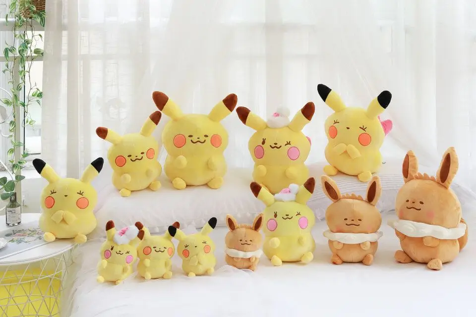 Q версия каваи Пикачу eevee плюшевые игрушки прекрасный мультфильм мягкие диван подушка кукла милый подарок для девочки подарок на день детей