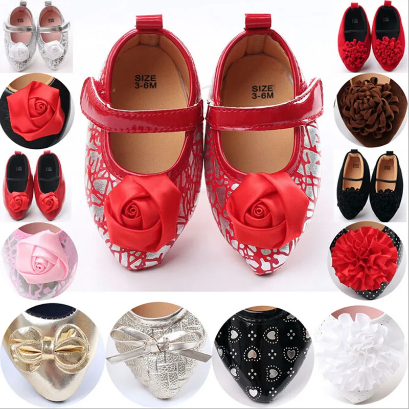 Новая Мода Сладкий Новорожденных Девочек Принцесса Лук Мэри Джейн первые Ходоки