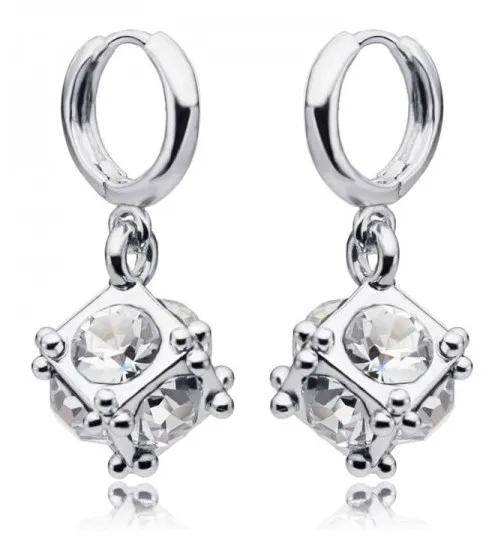 Прекрасный подарок на Новый год серьги с австрийскими кристаллами высокое