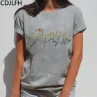 2019 модная детская футболка в стиле K-POP, женская футболка в Корейском стиле с короткими рукавами и надписью