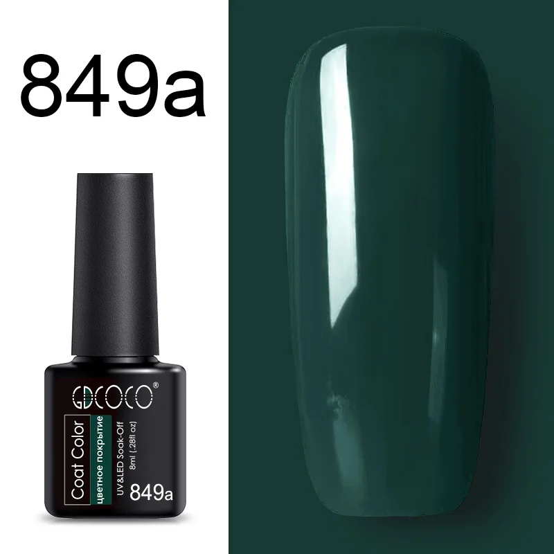 849a 86102 GDCOCO Новое поступление лучший лак гель года Soak Off светодио дный LED гель лаки для ногтей база пальто не протирать Топ Цвет гель лак Ногтей гель - Цвет: 849a