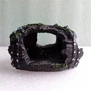 Искусственная бочка из смолы, аквариумное украшение для аквариума, укрытие для рыб, искусственное украшение, ландшафтное украшение