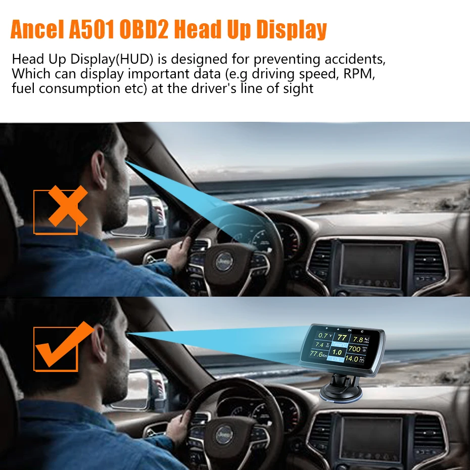 Ancel A501 автомобильный OBD2 Умный Цифровой измеритель считывающий Автомобильный